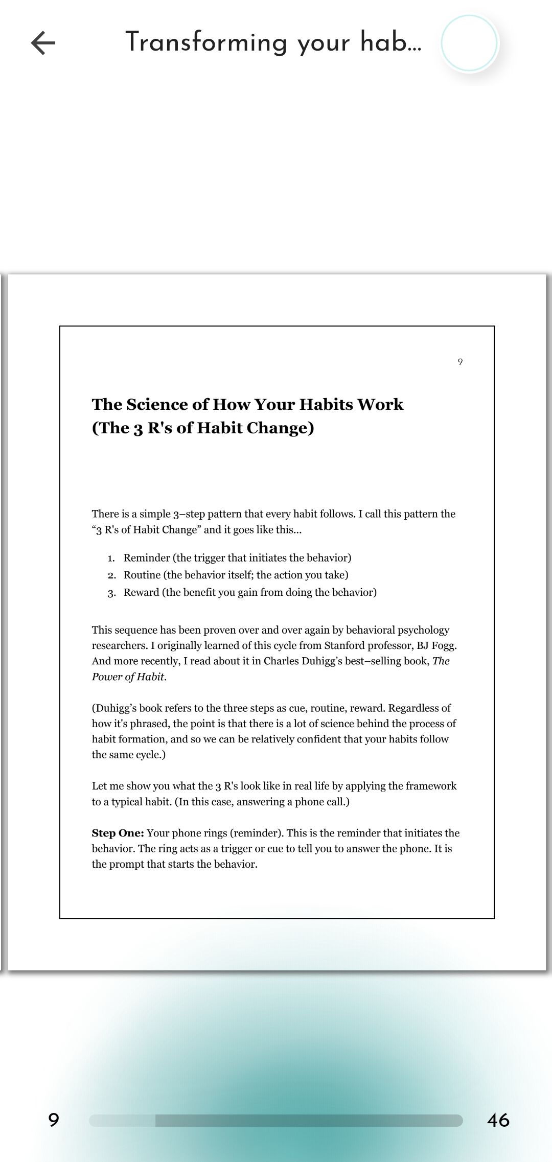 Talk feature mockup showing voice reader